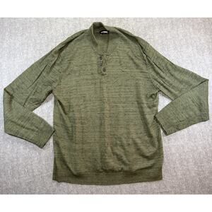 Express Men’s 2XL Green Long Sleeve Sweater, 70% Cotton 20% Nylon 10% Wool